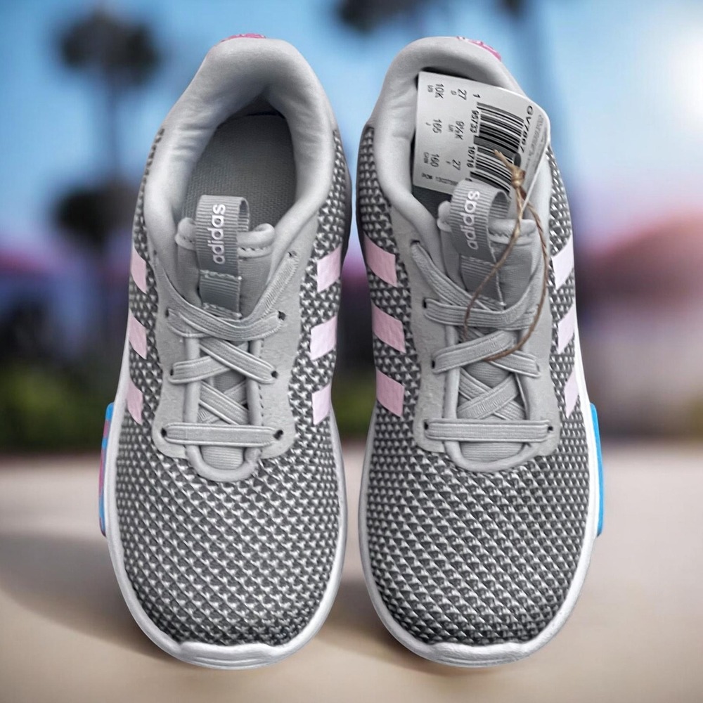 Adidas Racer TR 2.0 I Toddler Sneakers Girls Grey Pink GV7867 Size 10K Shoes New - Picture 8 of 11